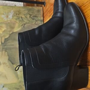Vince Black Leather Ankle Boots